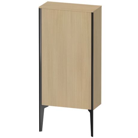 Semi-tall cabinet, XV1306LB271 Hinge position: Left, Mediterranean oak Matt, Real wood veneer, Profile colour: Black, Profile: Black