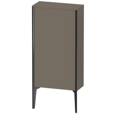 Semi-tall cabinet, XV1306LB290 Hinge position: Left, Flannel Grey Satin Matt, Lacquer, Profile colour: Black, Profile: Black