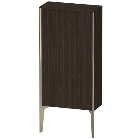 Semi-tall cabinet, XV1306RB169 Hinge position: Right, Brushed walnut Matt, Real wood veneer, Profile colour: Champagne, Profile: Champagne