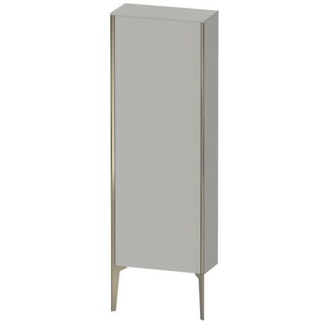 Semi-tall cabinet, XV1316LB107 Hinge position: Left, Concrete grey Matt, Decor, Profile colour: Champagne, Profile: Champagne