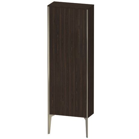 Semi-tall cabinet, XV1316LB169 Hinge position: Left, Brushed walnut Matt, Real wood veneer, Profile colour: Champagne, Profile: Champagne
