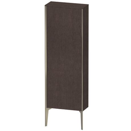 Semi-tall cabinet, XV1316LB172 Hinge position: Left, Brushed dark oak Matt, Real wood veneer, Profile colour: Champagne, Profile: Champagne