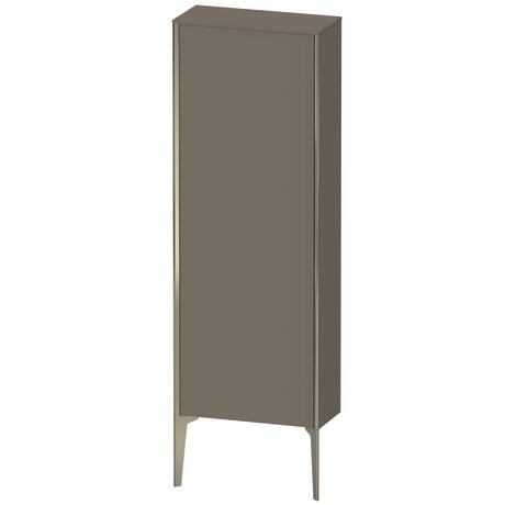 Semi-tall cabinet, XV1316LB190 Hinge position: Left, Flannel Grey Satin Matt, Lacquer, Profile colour: Champagne, Profile: Champagne