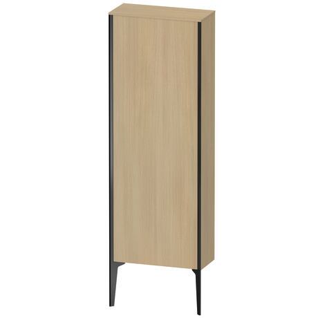 Semi-tall cabinet, XV1316LB271 Hinge position: Left, Mediterranean oak Matt, Real wood veneer, Profile colour: Black, Profile: Black