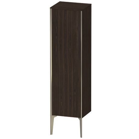 Semi-tall cabinet, XV1325LB169 Hinge position: Left, Brushed walnut Matt, Real wood veneer, Profile colour: Champagne, Profile: Champagne
