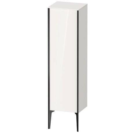 Semi-tall cabinet, XV1325LB222 Hinge position: Left, White High Gloss, Decor, Profile colour: Black, Profile: Black