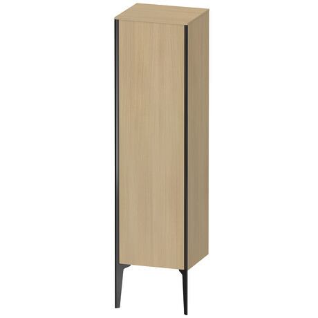Semi-tall cabinet, XV1325LB271 Hinge position: Left, Mediterranean oak Matt, Real wood veneer, Profile colour: Black, Profile: Black