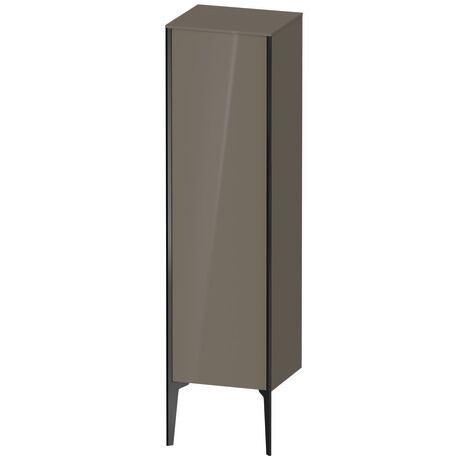 Semi-tall cabinet, XV1325RB289 Hinge position: Right, Flannel Grey High Gloss, Lacquer, Profile colour: Black, Profile: Black