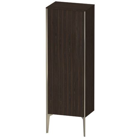 Semi-tall cabinet, XV1326LB169 Hinge position: Left, Brushed walnut Matt, Real wood veneer, Profile colour: Champagne, Profile: Champagne