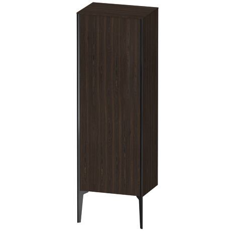 Semi-tall cabinet, XV1326LB269 Hinge position: Left, Brushed walnut Matt, Real wood veneer, Profile colour: Black, Profile: Black