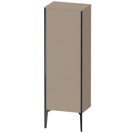 Semi-tall cabinet, XV1326LB275 Hinge position: Left, Linen Matt, Decor, Profile colour: Black, Profile: Black