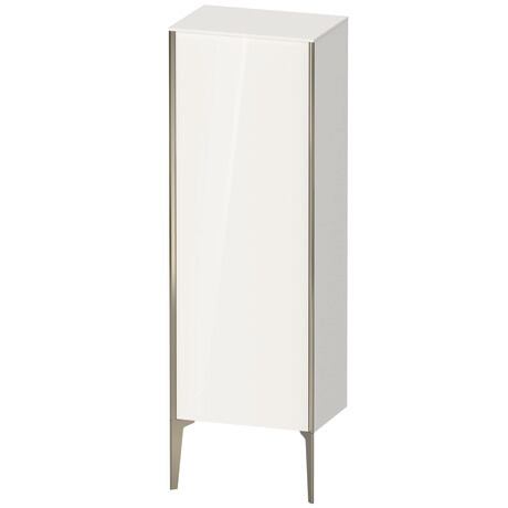 Semi-tall cabinet, XV1326RB122 Hinge position: Right, White High Gloss, Decor, Profile colour: Champagne, Profile: Champagne