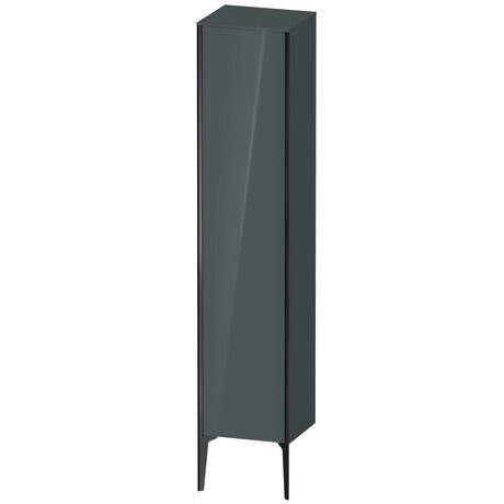Tall cabinet, XV1335LB238 Hinge position: Left, Dolomite Gray High Gloss, Lacquer, Profile colour: Black, Profile: Black