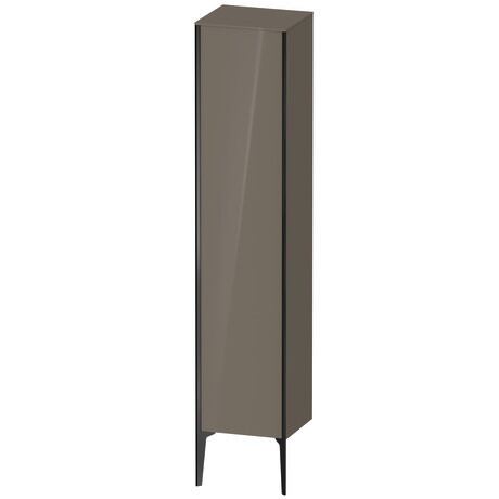 Tall cabinet, XV1335LB289 Hinge position: Left, Flannel Grey High Gloss, Lacquer, Profile colour: Black, Profile: Black