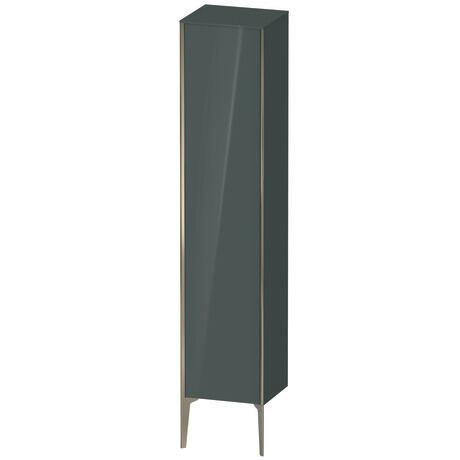 Tall cabinet, XV1335RB138 Hinge position: Right, Dolomite Gray High Gloss, Lacquer, Profile colour: Champagne, Profile: Champagne