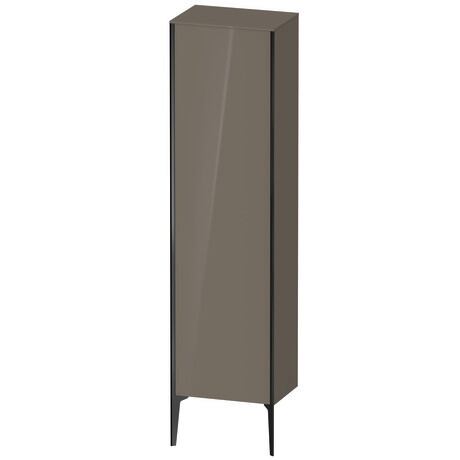 Tall cabinet, XV1336LB289 Hinge position: Left, Flannel Grey High Gloss, Lacquer, Profile colour: Black, Profile: Black