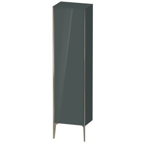 Tall cabinet, XV1336RB138 Hinge position: Right, Dolomite Gray High Gloss, Lacquer, Profile colour: Champagne, Profile: Champagne