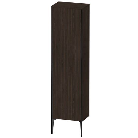 Tall cabinet, XV1336RB269 Hinge position: Right, Brushed walnut Matt, Real wood veneer, Profile colour: Black, Profile: Black
