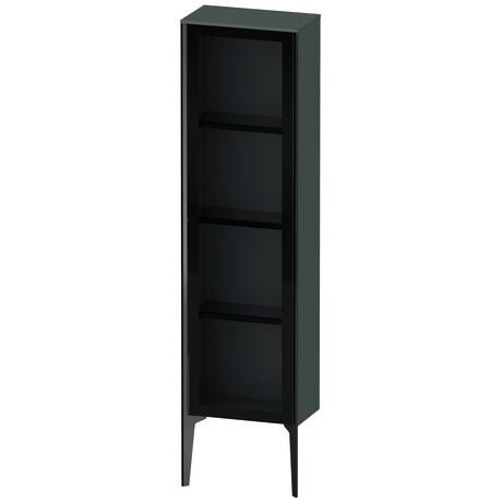 Semi-tall cabinet, XV1365LB238 Hinge position: Left, Front: Parsol grey, Corpus: Dolomite Gray High Gloss, Lacquer, Profile colour: Black, Profile: Black