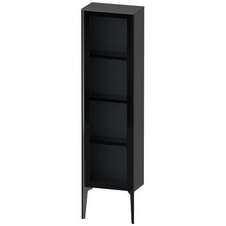 Semi-tall cabinet, XV1365LB249 Hinge position: Left, Front: Parsol grey, Corpus: Graphite Matt, Decor, Profile colour: Black, Profile: Black
