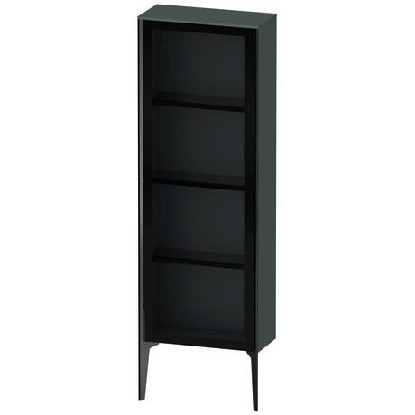 Semi-tall cabinet, XV1366RB238 Hinge position: Right, Front: Parsol grey, Corpus: Dolomite Gray High Gloss, Lacquer, Profile colour: Black, Profile: Black
