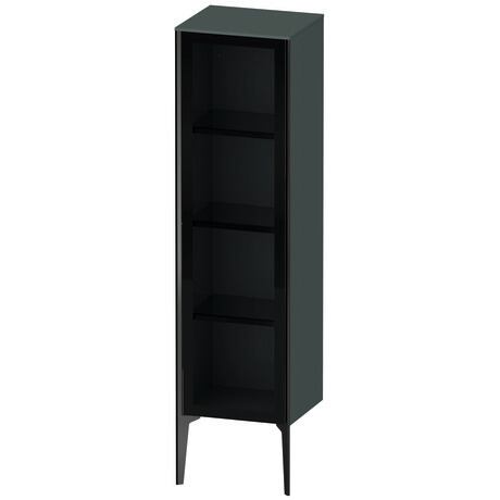 Semi-tall cabinet, XV1367LB238 Hinge position: Left, Front: Parsol grey, Corpus: Dolomite Gray High Gloss, Lacquer, Profile colour: Black, Profile: Black
