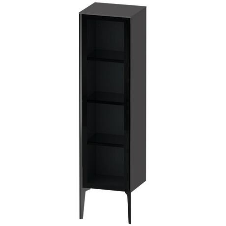 Semi-tall cabinet, XV1367LB249 Hinge position: Left, Front: Parsol grey, Corpus: Graphite Matt, Decor, Profile colour: Black, Profile: Black