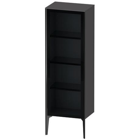 Semi-tall cabinet, XV1368LB249 Hinge position: Left, Front: Parsol grey, Corpus: Graphite Matt, Decor, Profile colour: Black, Profile: Black