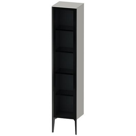 Tall cabinet, XV1375LB207 Hinge position: Left, Front: Parsol grey, Corpus: Concrete grey Matt, Decor, Profile colour: Black, Profile: Black