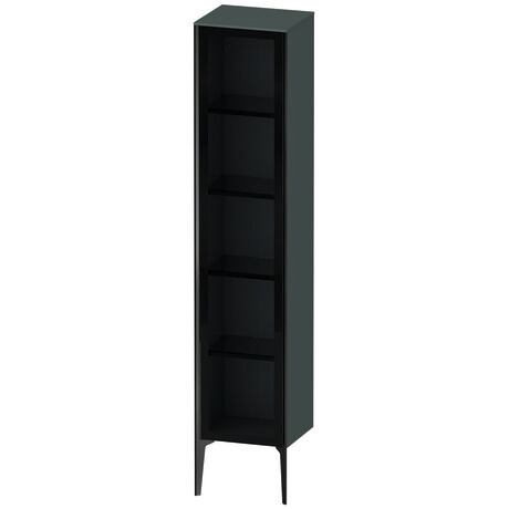 Tall cabinet, XV1375LB238 Hinge position: Left, Front: Parsol grey, Corpus: Dolomite Gray High Gloss, Lacquer, Profile colour: Black, Profile: Black