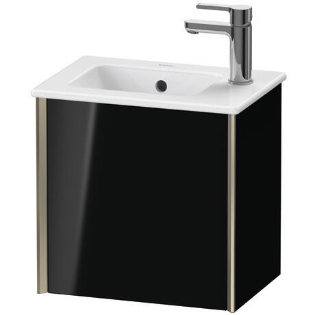 Vanity unit wall-mounted, XV4024LB140 Black High Gloss, Lacquer, Profile: Champagne