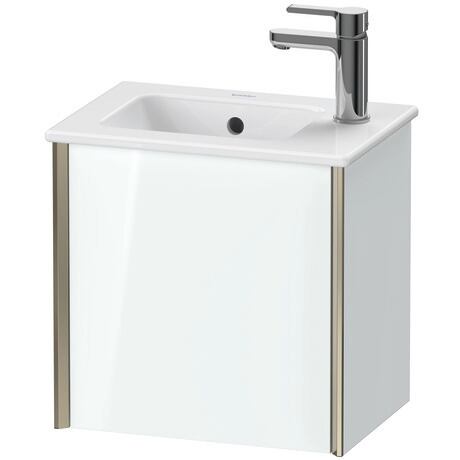 Vanity unit wall-mounted, XV4024LB185 White High Gloss, Lacquer, Profile: Champagne