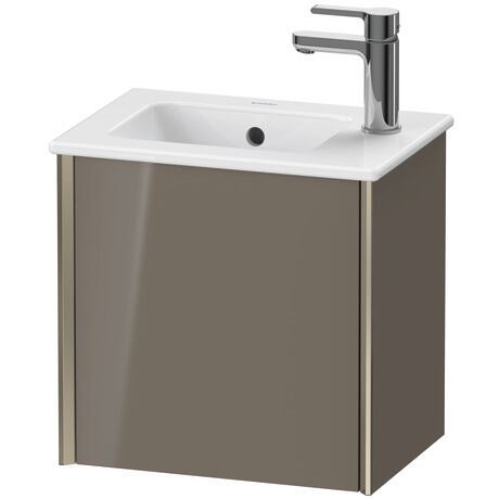 Vanity unit wall-mounted, XV4024LB189 Flannel Grey High Gloss, Lacquer, Profile: Champagne