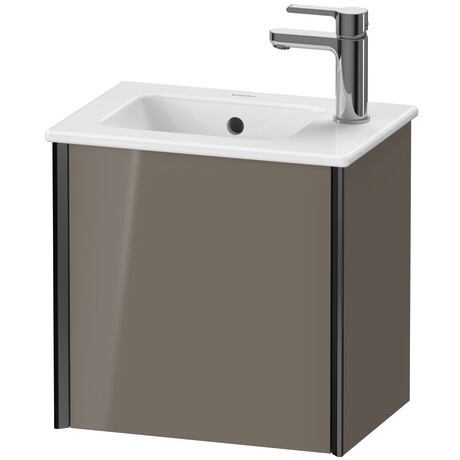 Vanity unit wall-mounted, XV4024LB289 Flannel Grey High Gloss, Lacquer, Profile: Black