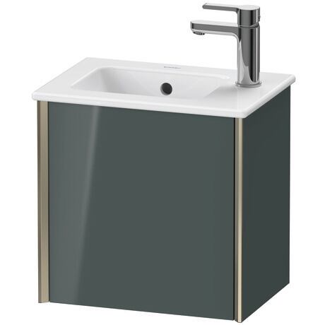 Vanity unit wall-mounted, XV4024RB138 Dolomite Gray High Gloss, Lacquer, Profile: Champagne