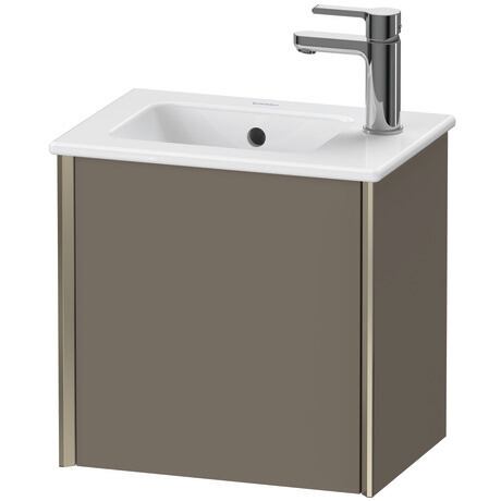 Vanity unit wall-mounted, XV4024RB190 Flannel Grey Satin Matt, Lacquer, Profile: Champagne