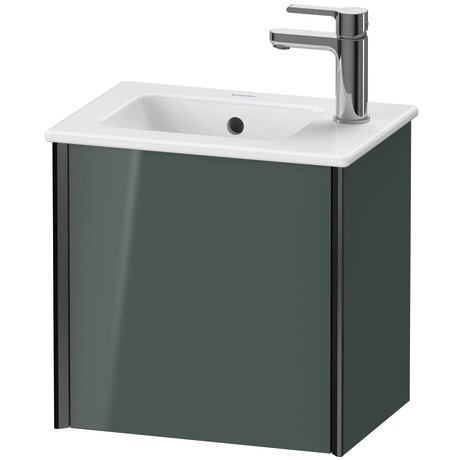 Vanity unit wall-mounted, XV4024RB238 Dolomite Gray High Gloss, Lacquer, Profile: Black