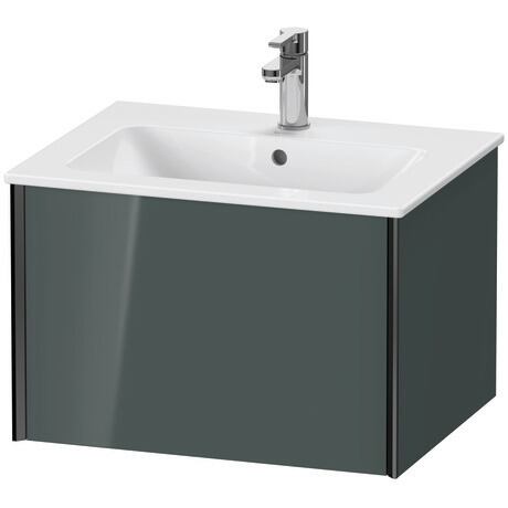 Mueble bajo lavabo suspendido, XV40250B238 Gris (Dolomiti) Brillante, Lacado, Perfil: Negro