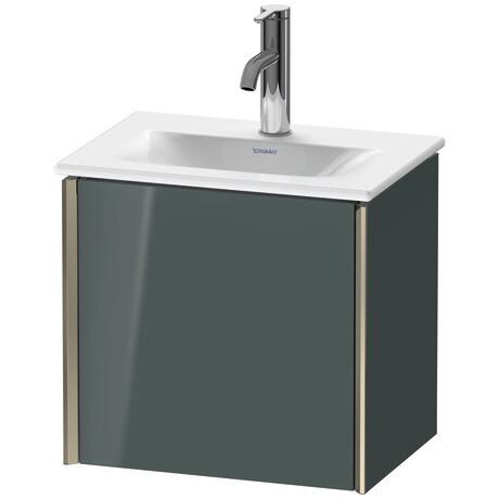 Vanity unit wall-mounted, XV4030LB138 Dolomite Gray High Gloss, Lacquer, Profile: Champagne