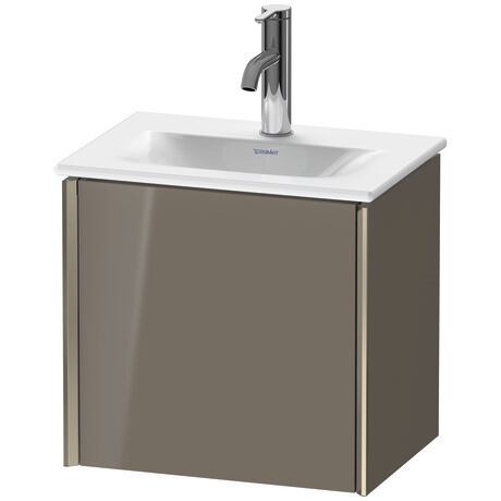 Vanity unit wall-mounted, XV4030LB189 Flannel Grey High Gloss, Lacquer, Profile: Champagne