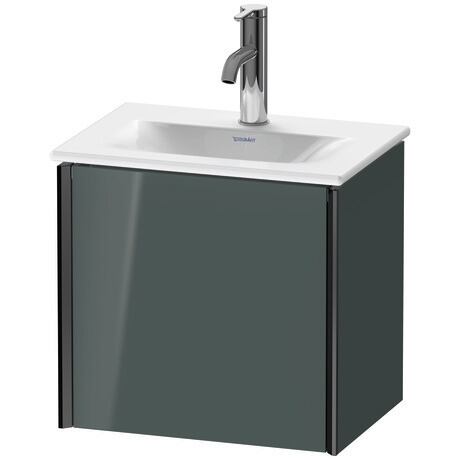 Vanity unit wall-mounted, XV4030LB238 Dolomite Gray High Gloss, Lacquer, Profile: Black