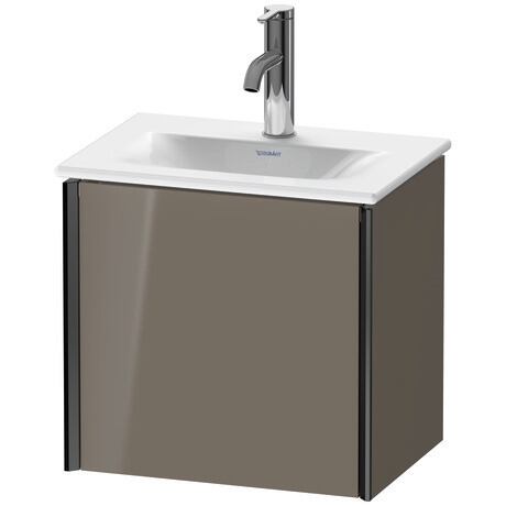 Vanity unit wall-mounted, XV4030LB289 Flannel Grey High Gloss, Lacquer, Profile: Black