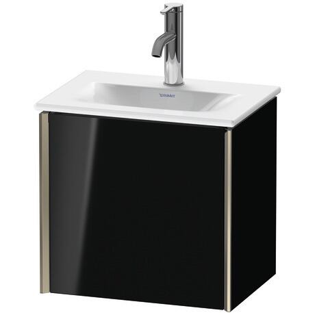 Vanity unit wall-mounted, XV4030RB140 Black High Gloss, Lacquer, Profile: Champagne