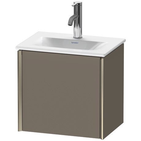 Vanity unit wall-mounted, XV4030RB190 Flannel Grey Satin Matt, Lacquer, Profile: Champagne