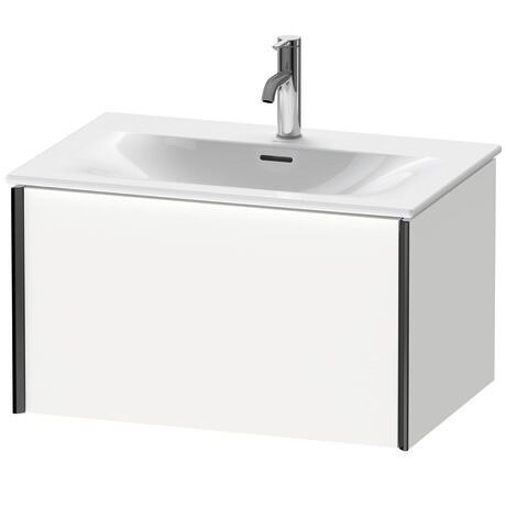 Meuble sous lavabo suspendu, XV40330B218 Blanc mat, Décor, Profilé: Noir