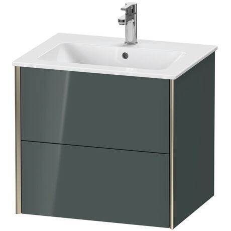 Vanity unit wall-mounted, XV41250B138 Dolomite Gray High Gloss, Lacquer, Profile: Champagne