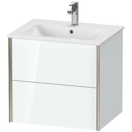 Vanity unit wall-mounted, XV41250B185 White High Gloss, Lacquer, Profile: Champagne