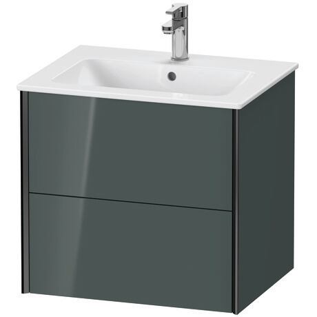 Mueble bajo lavabo suspendido, XV41250B238 Gris (Dolomiti) Brillante, Lacado, Perfil: Negro