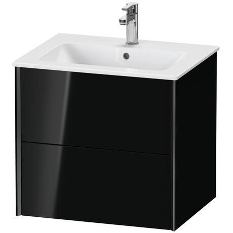 Meuble sous lavabo suspendu, XV41250B240 Noir brillant, Laqué, Profilé: Noir