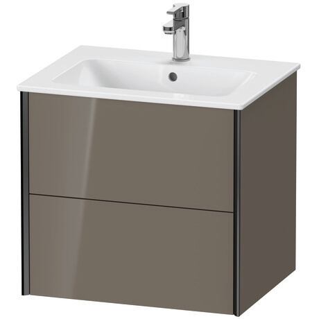 Vanity unit wall-mounted, XV41250B289 Flannel Grey High Gloss, Lacquer, Profile: Black